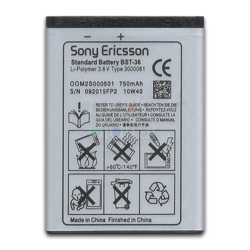 BATERIA SONY ERICSSON BST-36 (ORIGINAL BULK)