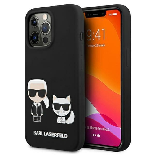 CAPA KARL LAGERFELD SILICONE KARL & CHOUPETTE IPHONE 13 PRO MAX BLACK