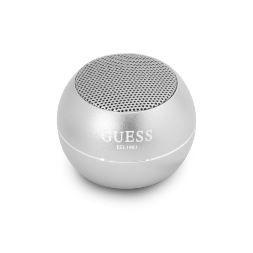 COLUNA GUESS MINI BLUETOOTH SPEAKER ALUMINUM SILVER