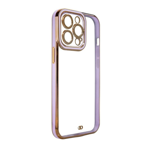 CAPA TRANSPARENTE GOLDEN FRAME IPHONE 13 PRO PURPLE