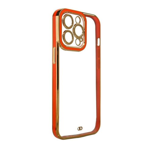 CAPA TRANSPARENTE GOLDEN FRAME IPHONE 13 PRO RED