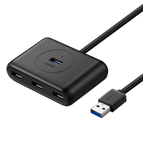 ADAPTADOR UGREEN HUB 4 PORTAS USB 3.0 0.5M (20290) BLACK