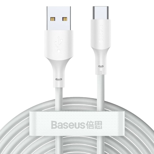 CABO BASEUS SIMPLE WISDOM USB-A/USB-C 5A 1.50CM (PACK2) WHITE 