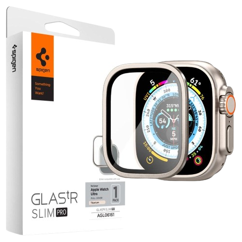 PELICULA SPIGEN GLAStR SLIM PRO APPLE WATCH ULTRA  FULL COVER TITANIUM