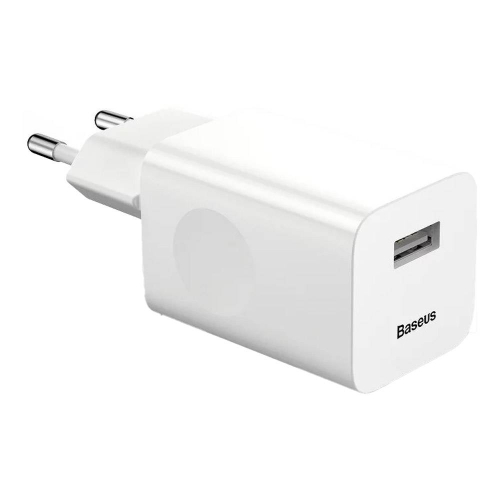 CARREGADOR BASEUS QUICK CHARGER 3.0 USB-A WHITE (CF67E)